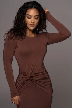 JLUXLABEL DRESSES CHOCOLATE JANICE DETAILED DRESS