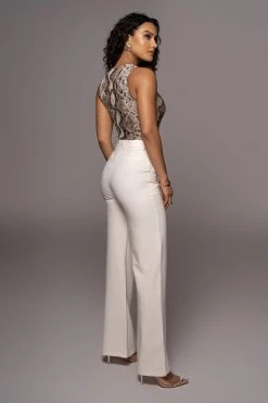 JLUXLABEL BUTTERCREAM LEWIN TAILORED TROUSERS