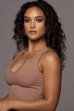 JLUXLABEL MOCHA KACEY CROP TOP