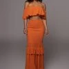 JLUXLABEL NEW ARRIVALS ORANGE SIENNA RUFFLED SKIRT SET 1 JLUXLABEL NEW ARRIVALS ORANGE SIENNA RUFFLED SKIRT SET