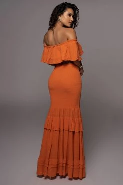 JLUXLABEL NEW ARRIVALS ORANGE SIENNA RUFFLED SKIRT SET 11 JLUXLABEL NEW ARRIVALS ORANGE SIENNA RUFFLED SKIRT SET