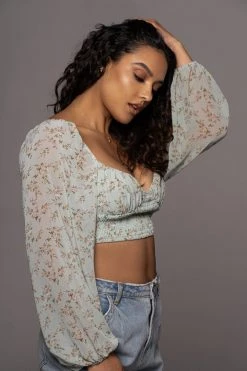 JLUXLABEL SAGE PERRIE FLORAL TOP 12 JLUXLABEL SAGE PERRIE FLORAL TOP