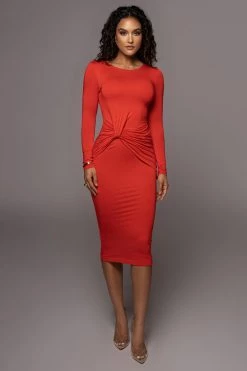 JLUXLABEL RED JANICE DETAILED DRESS