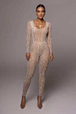 JLUXLABEL Natural Laylani Mesh Leggings