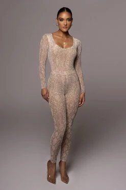 JLUXLABEL Natural Laylani Mesh Leggings