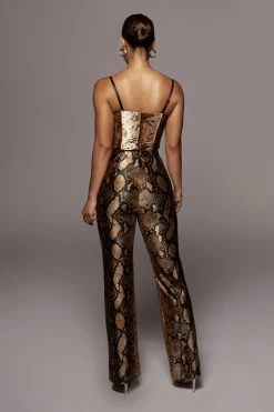 JLUXLABEL GOLD VONA SNAKEPRINT PANTS BACK IN 15 JLUXLABEL GOLD VONA SNAKEPRINT PANTS BACK IN