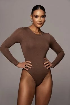 JLUXLABEL CHOCOLATE YARA EVERYDAY SOLID BODYSUIT TOPS