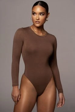 JLUXLABEL CHOCOLATE YARA EVERYDAY SOLID BODYSUIT TOPS