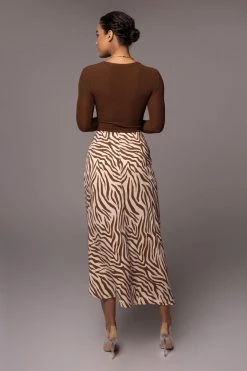 JLUXLABEL CHOCOLATE BRITTNEY RIBBED LONG SLEEVE TOP SALE