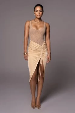 JLUXLABEL BUTTERCREAM AURA SLINKY SKIRT