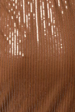 JLUXLABEL TAN LORIELLA SLIT SKIRT