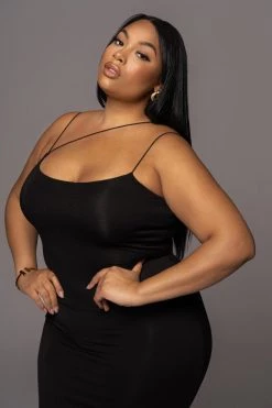 JLUXLABEL JLUXBASIX BLACK RORY DIAGONAL STRAP DRESS