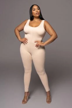 JLUXLABEL CREAM ALO DOUBLE LAYER JUMPSUIT NEW ARRIVALS