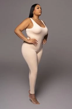 JLUXLABEL CREAM ALO DOUBLE LAYER JUMPSUIT NEW ARRIVALS