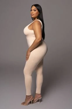 JLUXLABEL CREAM ALO DOUBLE LAYER JUMPSUIT NEW ARRIVALS