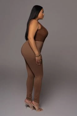 JLUXLABEL NEW ARRIVALS CHOCOLATE MESH ESSENTIAL TANK BODYSUIT UNDERGARMENT