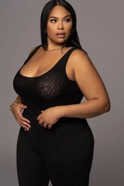 JLUXLABEL NOIR MESH ESSENTIALS TANK BODYSUIT UNDERGARMENT NEW ARRIVALS