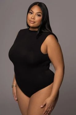 JLUXLABEL JLUXBASIX BLACK CIELA HIGH NECK BODYSUIT NEW ARRIVALS