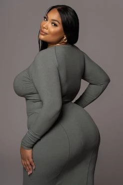 JLUXLABEL DRESSES GREEN HIGH EXPECTATIONS MIDI DRESS