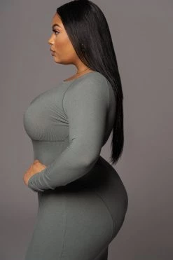 JLUXLABEL DRESSES GREEN HIGH EXPECTATIONS MIDI DRESS