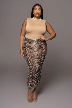 JLUXLABEL NEW ARRIVALS COBRA POPPY RUCHED MESH SKIRT