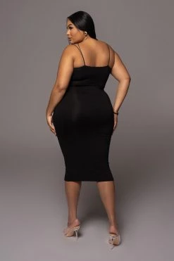 JLUXLABEL JLUXBASIX BLACK RORY DIAGONAL STRAP DRESS