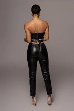 JLUXLABEL NOIR BRISTOL CROC PANTS SALE