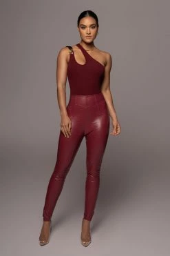 JLUXLABEL BERRY MALENE CROC HIGH WAISTED PANTS