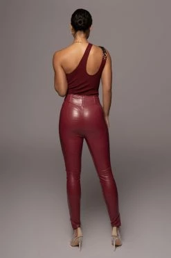 JLUXLABEL BERRY MALENE CROC HIGH WAISTED PANTS