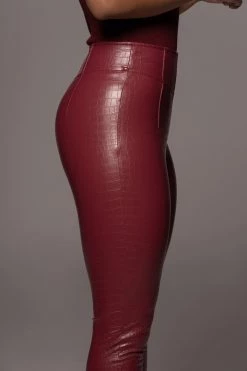 JLUXLABEL BERRY MALENE CROC HIGH WAISTED PANTS