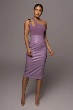 JLUXLABEL LILAC DELISA CROC SKIRT SALE