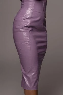 JLUXLABEL LILAC DELISA CROC SKIRT SALE