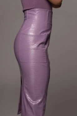 JLUXLABEL LILAC DELISA CROC SKIRT SALE