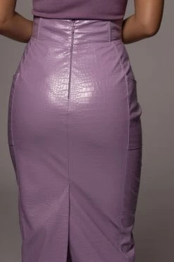 JLUXLABEL LILAC DELISA CROC SKIRT SALE