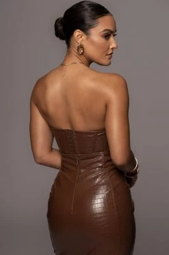 JLUXLABEL CHOCOLATE DELISA CROC SKIRT