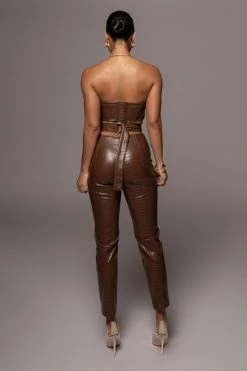 JLUXLABEL CHOCOLATE BRISTOL CROC PANTS SALE