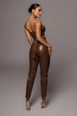 JLUXLABEL CHOCOLATE BRISTOL CROC PANTS SALE