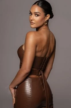 JLUXLABEL CHOCOLATE BRISTOL CROC PANTS SALE