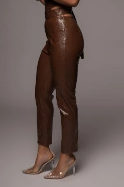 JLUXLABEL CHOCOLATE BRISTOL CROC PANTS SALE