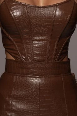 JLUXLABEL CHOCOLATE BRISTOL CROC PANTS SALE