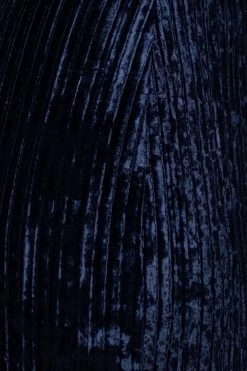 JLUXLABEL MIDNIGHT BLUE KRISANA VELVET HIGH SLIT SKIRT BOTTOMS