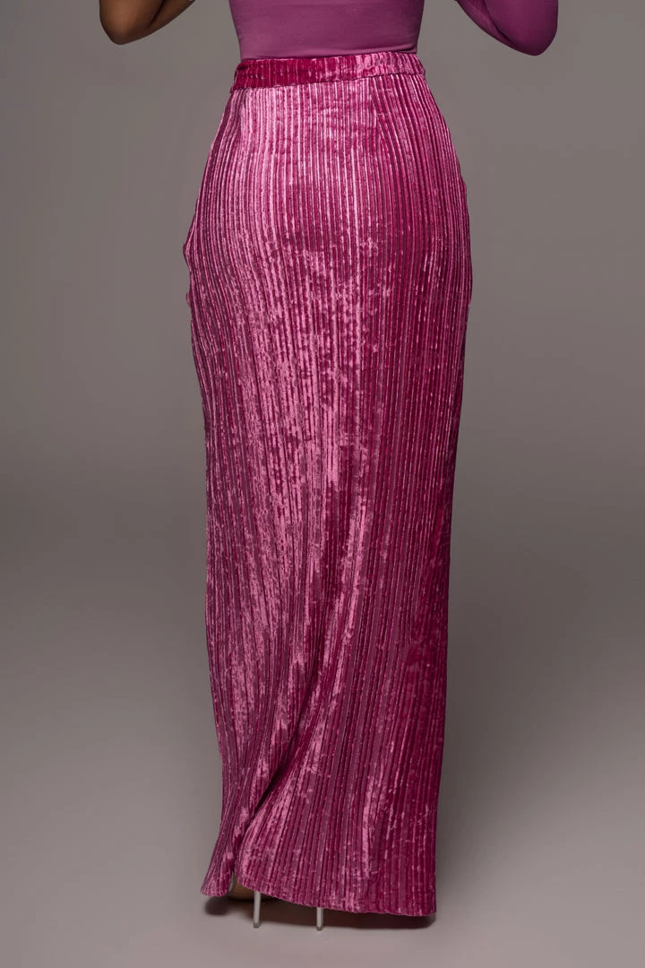 JLUXLABEL BOTTOMS FUCHSIA KRISANA VELVET HIGH SLIT SKIRT 19 JLUXLABEL BOTTOMS FUCHSIA KRISANA VELVET HIGH SLIT SKIRT