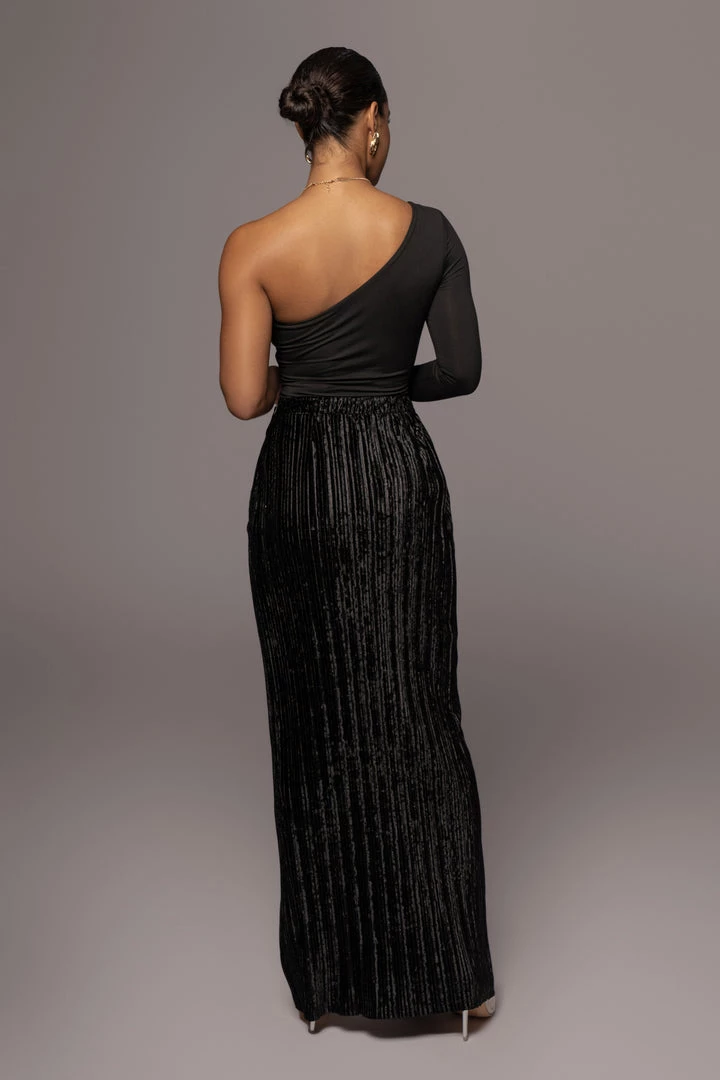 JLUXLABEL BLACK KRISANA VELVET HIGH SLIT SKIRT BOTTOMS 12 JLUXLABEL BLACK KRISANA VELVET HIGH SLIT SKIRT BOTTOMS