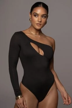 JLUXLABEL BLACK DARLA KEYHOLE BODYSUIT SALE