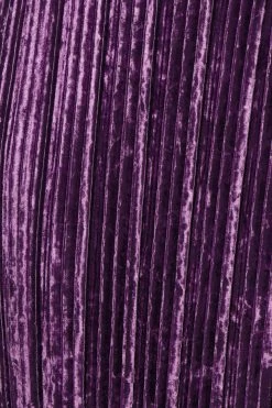 JLUXLABEL BOTTOMS PURPLE KRISANA VELVET HIGH SLIT SKIRT