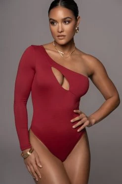 JLUXLABEL WINE DARLA KEYHOLE BODYSUIT SALE