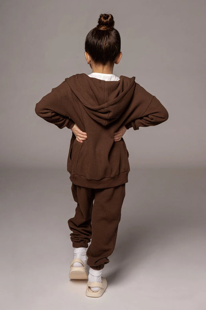 JLUXLABEL CHOCOLATE MILAN KIDS WAFFLE HOODIE 10 JLUXLABEL CHOCOLATE MILAN KIDS WAFFLE HOODIE