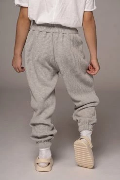 JLUXLABEL GREY MEMPHIS KIDS WAFFLE JOGGERS