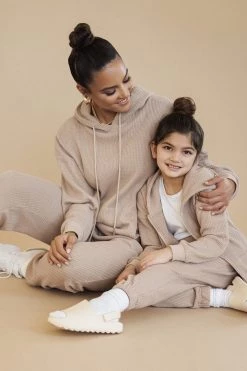 JLUXLABEL BEIGE MEMPHIS KIDS WAFFLE JOGGERS