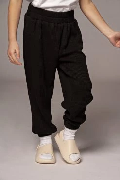 JLUXLABEL SALE BLACK MEMPHIS KIDS WAFFLE JOGGERS
